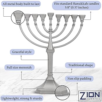 Amazon.co.jp: Zion Judaica 伝統的クラシックハヌカー燭台 高さ